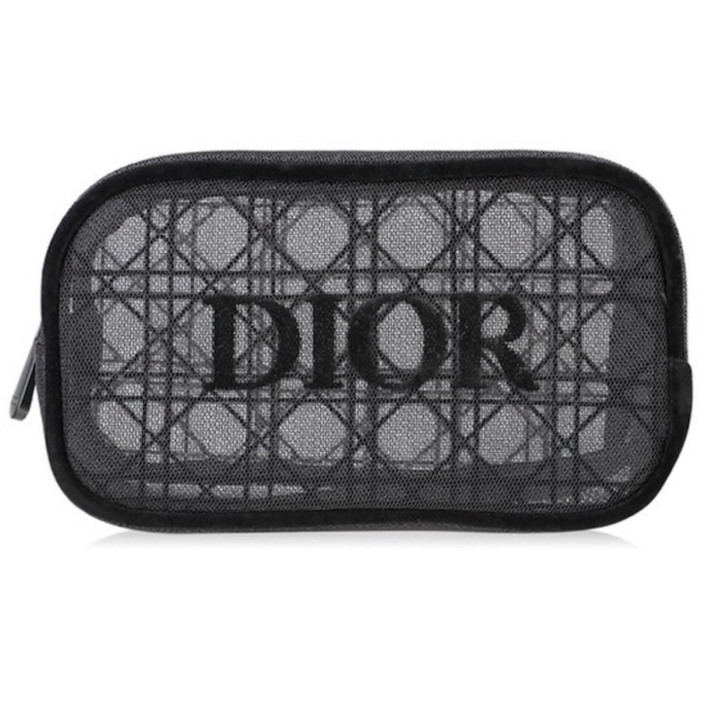 Dior Parfums Black Mesh Makeup Bag